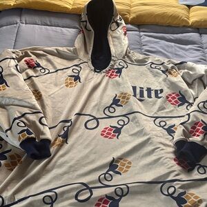 Miller Lite Tan Hooded Jacket with Red and Yellow Accents